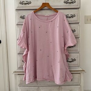 Pink Hearts Slub Cotton Top